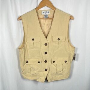 Vintage 90’s Mixit Women’s Light Yellow Vest Size XL Pockets Original Tags